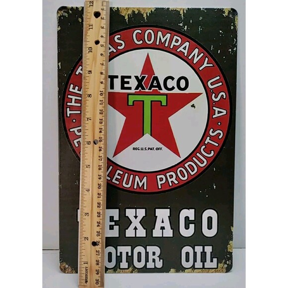 Tin Sign-Texaco Motor Oil- Reproduction- Retro- Vintage Style - Picture 3 of 4
